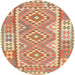 Square Machine Washable Contemporary Orange Rug, wshcon553