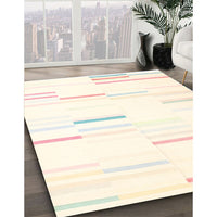 Contemporary Lemon Beige Solid Rug, con555