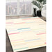 Contemporary Lemon Beige Solid Rug in Family Room, con555