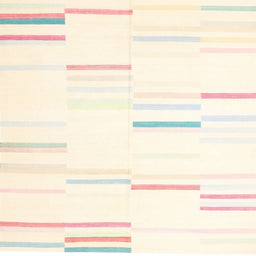 Sideview of Machine Washable Contemporary Lemon Chiffon Beige Rug, wshcon555