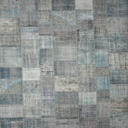 Square Contemporary Dark Gray Patchwork Rug, con556