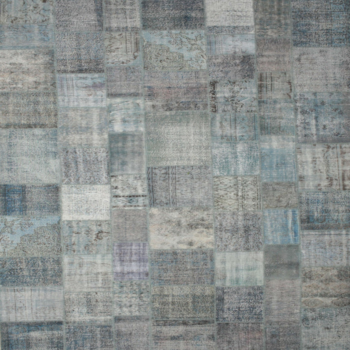 Square Contemporary Dark Gray Patchwork Rug, con556