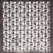 Square Contemporary Dark White Beige Modern Rug, con557