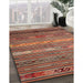 Contemporary Fire Brick Red Oriental Rug in Family Room, con558