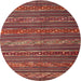 Square Machine Washable Contemporary Rust Pink Rug, wshcon559