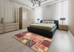 Machine Washable Contemporary Sandy Brown Rug in a Bedroom, wshcon561