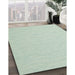 Contemporary Green Modern Rug in Family Room, con562