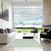 Square Contemporary Green Modern Rug in a Living Room, con562