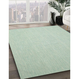 Contemporary Green Modern Rug in Family Room, con564