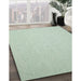 Contemporary Green Modern Rug in Family Room, con564