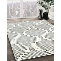 Contemporary Gunmetal Gray Modern Rug, con566