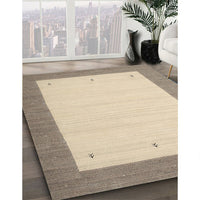 Contemporary Brown Solid Rug, con568