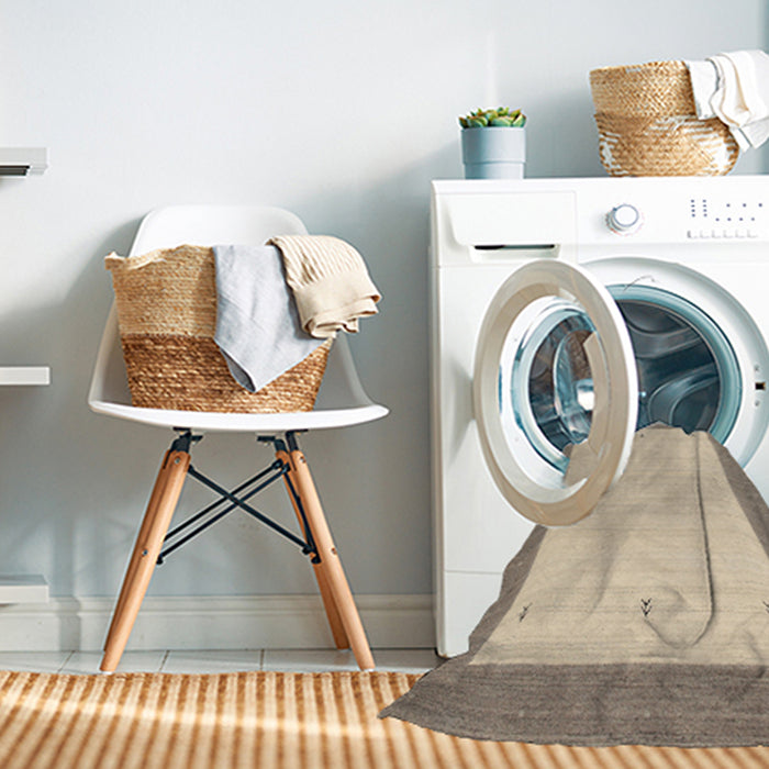 Machine Washable Contemporary Brown Rug in a Washing Machine, wshcon569