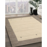 Contemporary Brown Solid Rug, con569