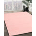 Contemporary Pastel Pink Modern Rug in Family Room, con570