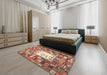 Machine Washable Contemporary Chestnut Red Rug in a Bedroom, wshcon572