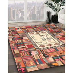 Machine Washable Contemporary Chestnut Red Rug in a Family Room, wshcon572