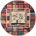 Sideview of Contemporary Brown Red Southwestern Rug, con574