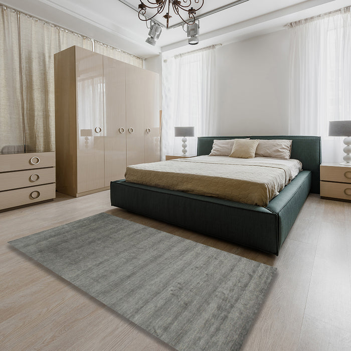 Contemporary Sage Green Modern Rug in a Bedroom, con578