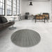 Round Contemporary Sage Green Modern Rug in a Office, con578