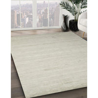 Contemporary Pale Silver Gray Solid Rug, con579