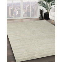 Contemporary Pale Silver Gray Solid Rug, con580