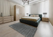 Contemporary Gray Modern Rug in a Bedroom, con581