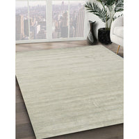 Contemporary Pale Silver Gray Solid Rug, con582