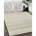 Contemporary Sage Green Solid Rug in Family Room, con585