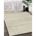 Contemporary Tan Brown Solid Rug in Family Room, con586