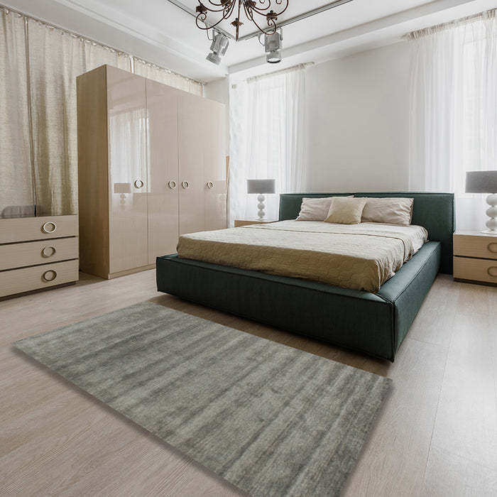 Machine Washable Contemporary Sage Green Rug in a Bedroom, wshcon589