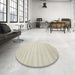 Round Contemporary Tan Brown Solid Rug in a Office, con590