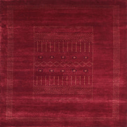 Square Contemporary Red Modern Rug, con591