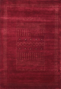 Machine Washable Contemporary Red Rug, wshcon591