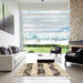 Square Machine Washable Contemporary Brown Rug in a Living Room, wshcon592