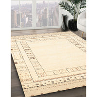 Contemporary Brown Solid Rug, con593