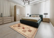 Machine Washable Contemporary Bronze Brown Rug in a Bedroom, wshcon594