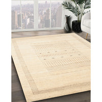 Contemporary Golden Blonde Gold Solid Rug, con595