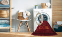 Machine Washable Contemporary Saffron Red Rug in a Washing Machine, wshcon596