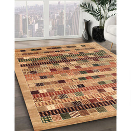 Machine Washable Contemporary Mahogany Brown Rug in a Family Room, wshcon597