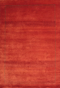 Machine Washable Contemporary Neon Red Rug, wshcon598