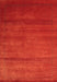 Contemporary Neon Red Modern Rug, con598