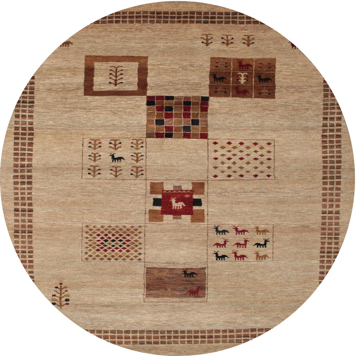 Square Machine Washable Contemporary Light Brown Rug, wshcon599