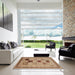 Square Contemporary Light Brown Modern Rug in a Living Room, con599