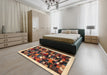 Contemporary Red Modern Rug in a Bedroom, con600