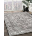 Contemporary Granite Gray Modern Rug in Family Room, con601