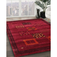 Contemporary Saffron Red Modern Rug, con602