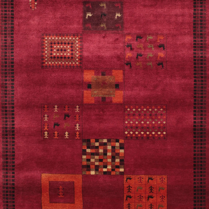 Machine Washable Contemporary Saffron Red Rug, wshcon602