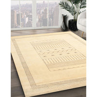 Contemporary Golden Blonde Gold Solid Rug, con603