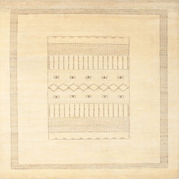 Sideview of Machine Washable Contemporary Gold Rug, wshcon603